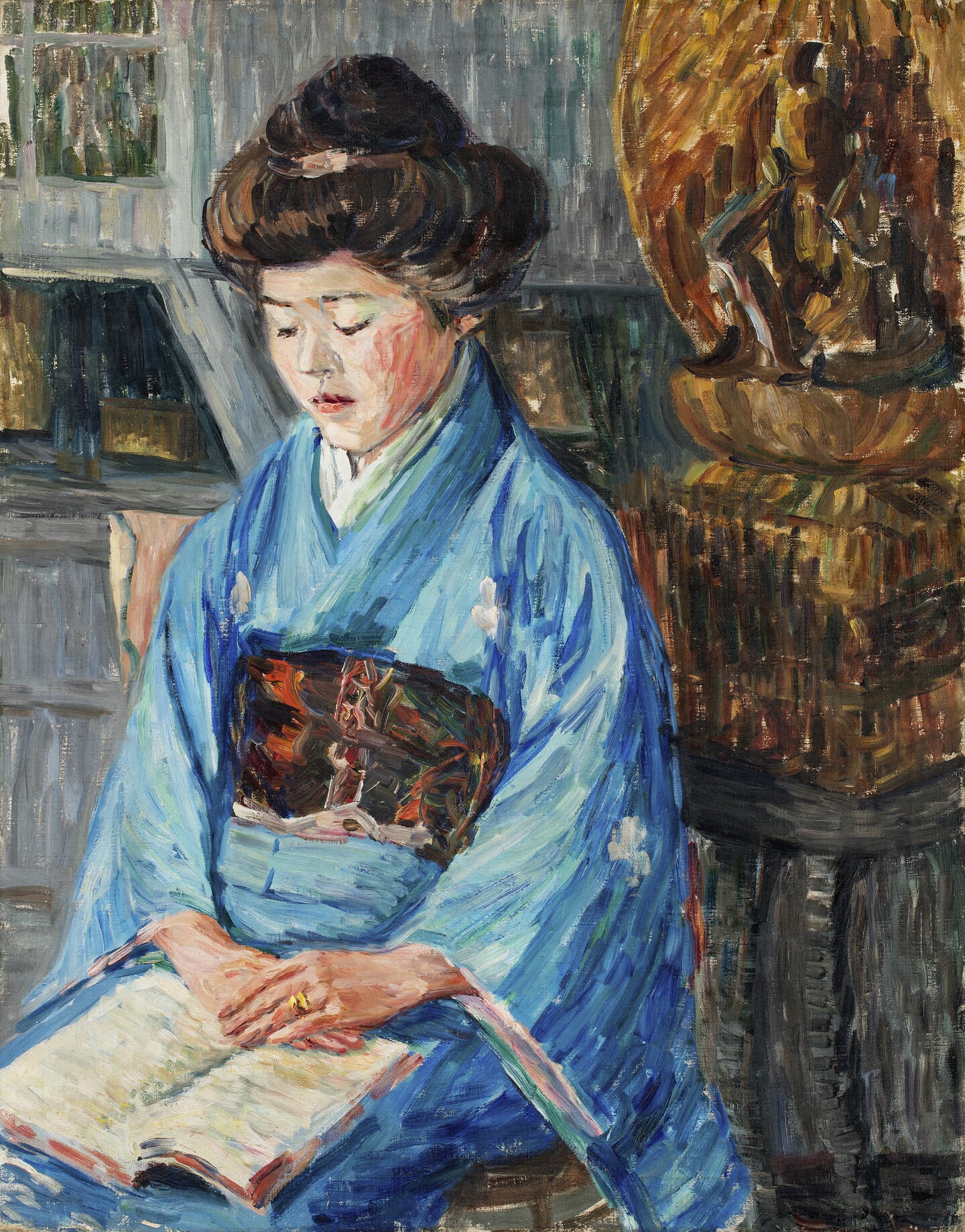 Alma del Banco (1862 - 1943), Japanerin, um 1910, Öl auf Leinwand, 87 x 64 cm, Schenkung Eddy Lübbert, Geestland, im Gedenken an Alma del banco, 2015, © Hamburger Kunsthalle, Foto: Christoph Irrgang