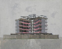 Edi Hila (*1944), House Surrounded by Wall (aus der Serie Transitional Landscapes), 2000 © Courtesy of the artist and Gallery Mitterrand