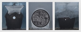 Edi Hila, People of the Future 1-3, 1997 from the series „Migrations“, Acrylic on canvas, 198,5 x 170,5 cm, Courtesy of the Artist, Galleria Raffaella Cortese Milan – Albisola 