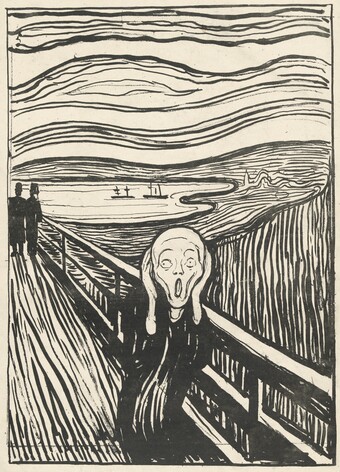Edvard Munch (1863–1944), Geschrei / Der Schrei, 1895, Hamburger Kunsthalle, Kupferstichkabinett © Hamburger Kunsthalle / bpk, Foto: Christoph Irrgang