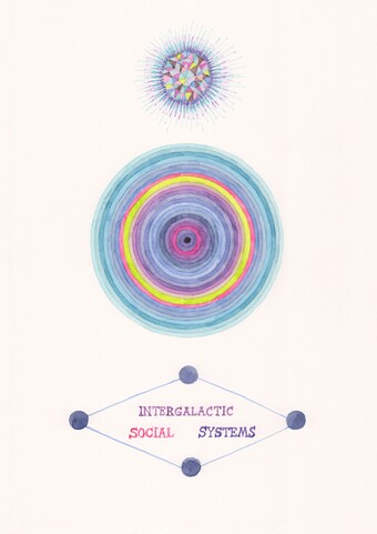 Suzanne Treister (*1958), Intergalaktische soziale Systeme, 2020, Digitaldruck, Privatsammlung, Hamburg © Foto: Suzanne Treister, Courtesy Annely Juda Fine Art, London