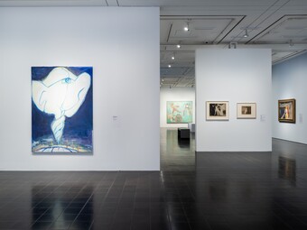 Ausstellungsansicht Maria Lassnig und Edvard Munch Malfluss = Lebensfluss Hamburger Kunsthalle 2026 © Maria Lassnig Stiftung / VG Bild-Kunst, Bonn 2026 Foto: Fred Dott