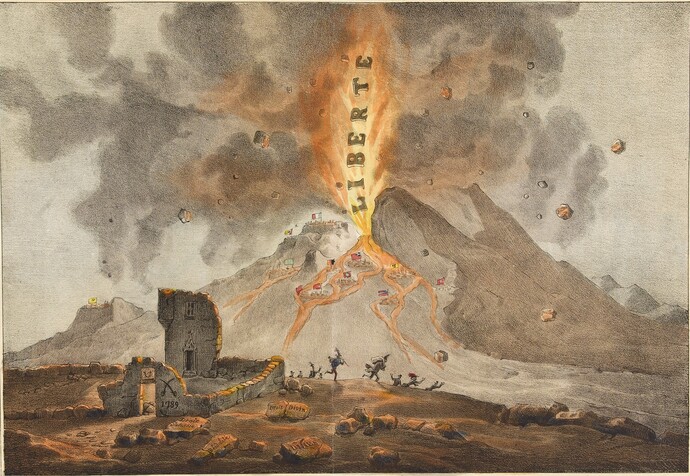 Auguste Desperet (1804–1865)  Dritter Ausbruch des Vulkans von 1789, 1833, Privatsammlung, Hamburg