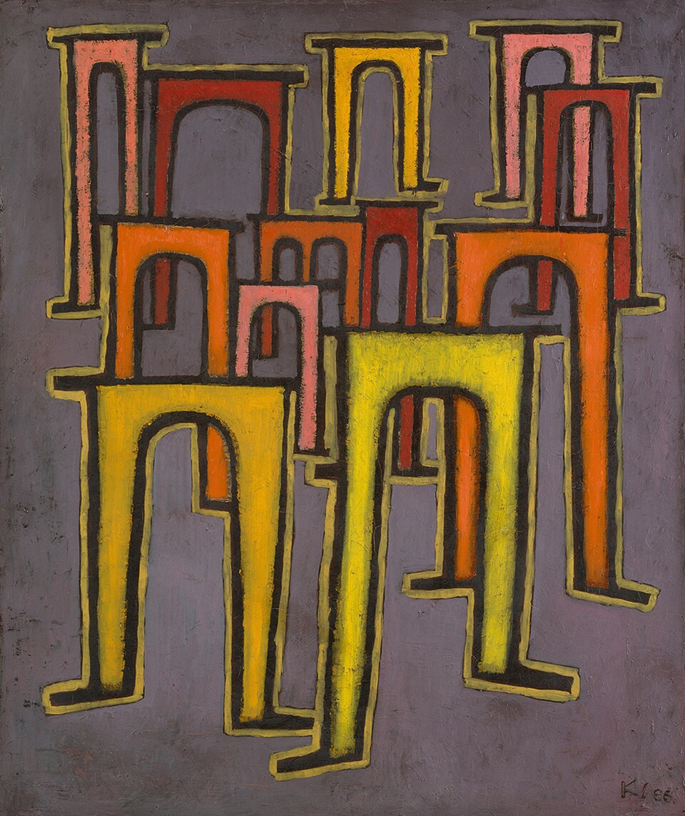 Paul Klee (1879 - 1940) Revolution des Viaductes, 1937 Öl auf Baumwolle 60 cm x 50 cm © Hamburger Kunsthalle / bpk Foto: Elke Walford Paul Klee (1879 - 1940) Revolution des Viaductes, 1937 Öl auf Baumwolle 60 cm x 50 cm © Hamburger Kunsthalle / bpk Foto: Elke Walford