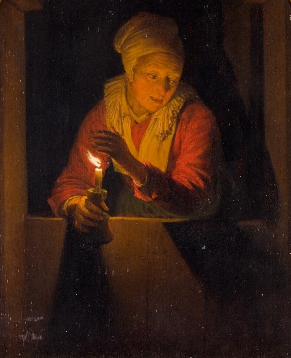 Gerrit Dou_Alte Frau mit Kerze_1661, Wallraf-Richartz-Museum &amp; Fondation Corboud Foto: © Rheinisches Bildarchiv Köln, rba_d029745