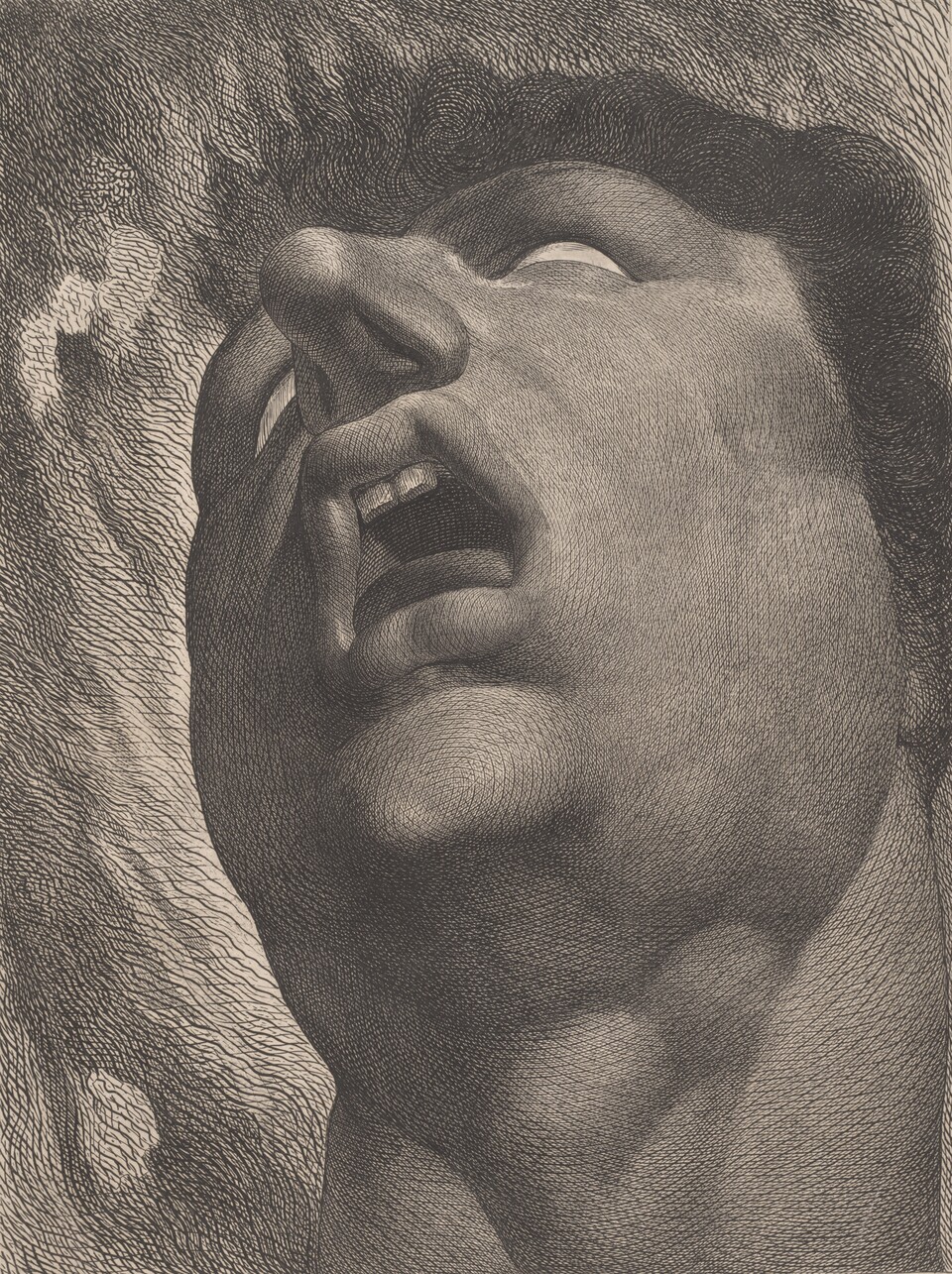 William Blake (1757–1827) Nach Johann Heinrich Füssli (1741–1825) Satan oder Kopf einer verdammten Seele (Satan or Head of a Damned Soul), um 1789–1790 Kupferstich und Radierung, 473 x 380 mm The Fitzwilliam Museum, Cambridge © The Fitzwilliam Museum, University of Cambridge William Blake (1757–1827) Nach Johann Heinrich Füssli (1741–1825) Satan oder Kopf einer verdammten Seele (Satan or Head of a Damned Soul), um 1789–1790 Kupferstich und Radierung, 473 x 380 mm The Fitzwilliam Museum, Cambridge © The Fitzwilliam Museum, University of Cambridge