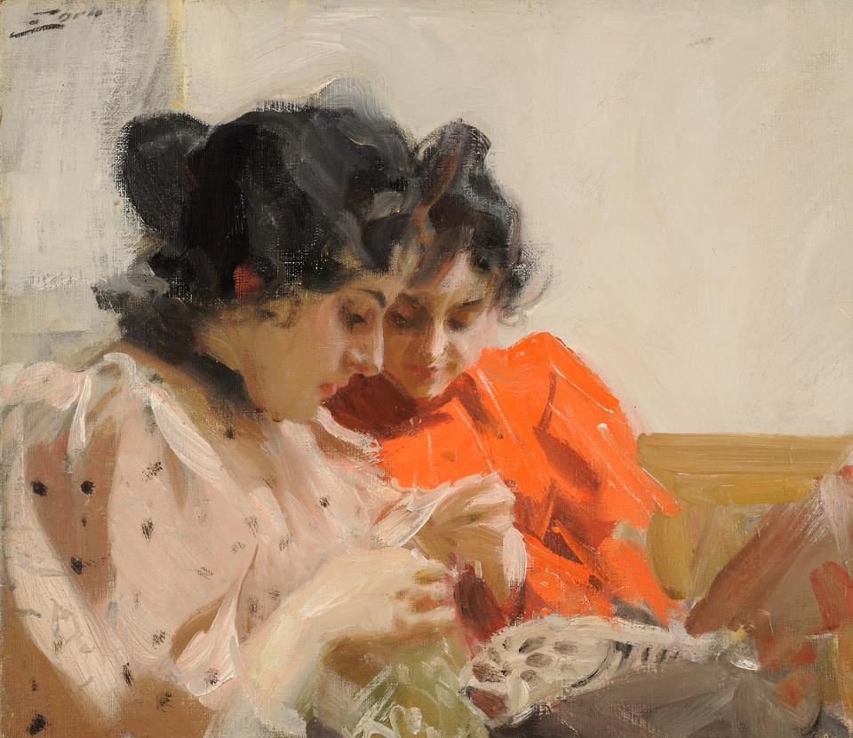 Anders Zorn (1860–1920)  Spitzensaum, 1894 Öl auf Leinwand, 42 x 48 cm Zornmuseet, Mora  © Zornmuseet, Mora Anders Zorn (1860–1920)  Spitzensaum, 1894 Öl auf Leinwand, 42 x 48 cm Zornmuseet, Mora  © Zornmuseet, Mora