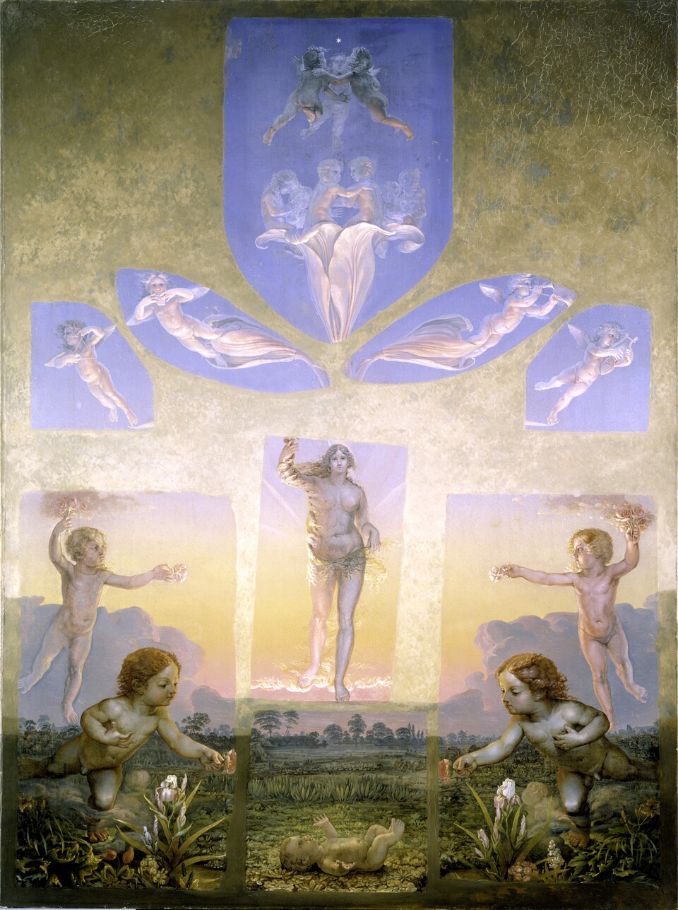Philipp Otto Runge (1777 - 1810), Der Morgen (zweite Fassung), 1808/09, Öl auf Leinwand, 152 cm x 113 cm, Hamburger Kunsthalle / bpk, Foto: Elke Walford Philipp Otto Runge (1777 - 1810), Der Morgen (zweite Fassung), 1808/09, Öl auf Leinwand, 152 cm x 113 cm, Hamburger Kunsthalle / bpk, Foto: Elke Walford