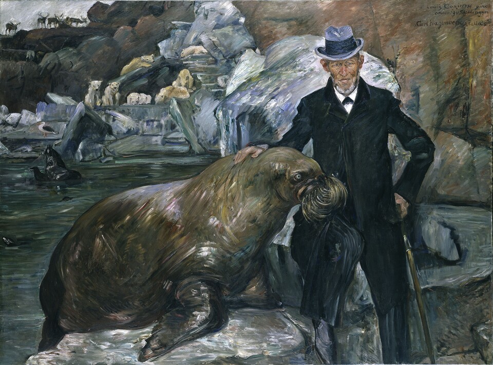 Lovis Corinth (1858 - 1925), Carl Hagenbeck in seinem Tierpark, 1911, 200 x 271 cm, Öl auf Leinwand, Hamburger Kunsthalle / bpk, Foto: Elke Walford Lovis Corinth (1858 - 1925), Carl Hagenbeck in seinem Tierpark, 1911, 200 x 271 cm, Öl auf Leinwand, Hamburger Kunsthalle / bpk, Foto: Elke Walford