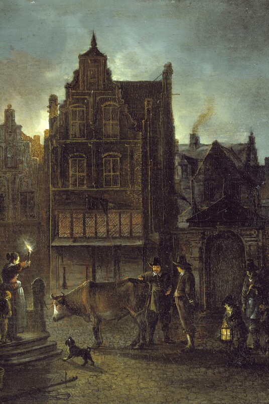 Aert van der Neer, Straße am Abend, Hamburger Kunsthalle / bpk Foto: Elke Walford