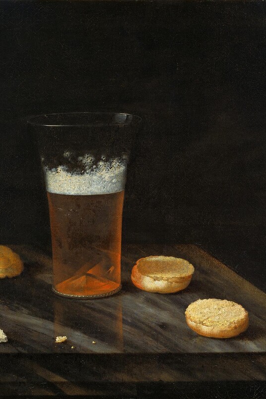Johann Georg Hinz (1630/31 - 1688) Stillleben mit Bierglas und Brötchen, 1665 © Hamburger Kunsthalle / bpk Foto: Elke Walford