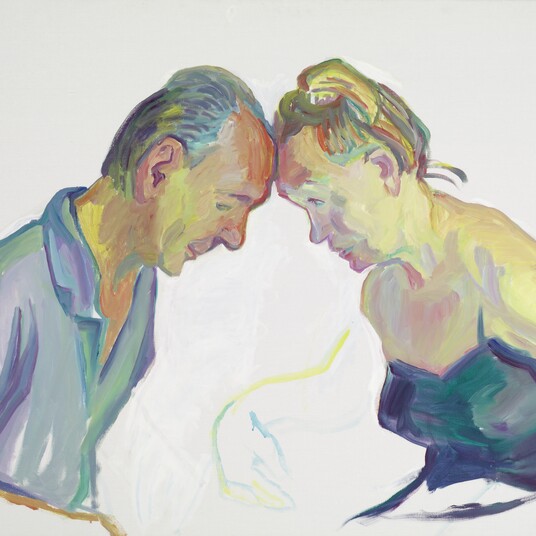 Maria Lassnig (1919–2014) Ehepaar, 2001 Öl auf Leinwand, 100 x 125 cm Städtische Galerie im Lenbachhaus und Kunstbau München, Sammlung KiCo © Maria Lassnig Stiftung / VG Bild- Kunst, Bonn 2025