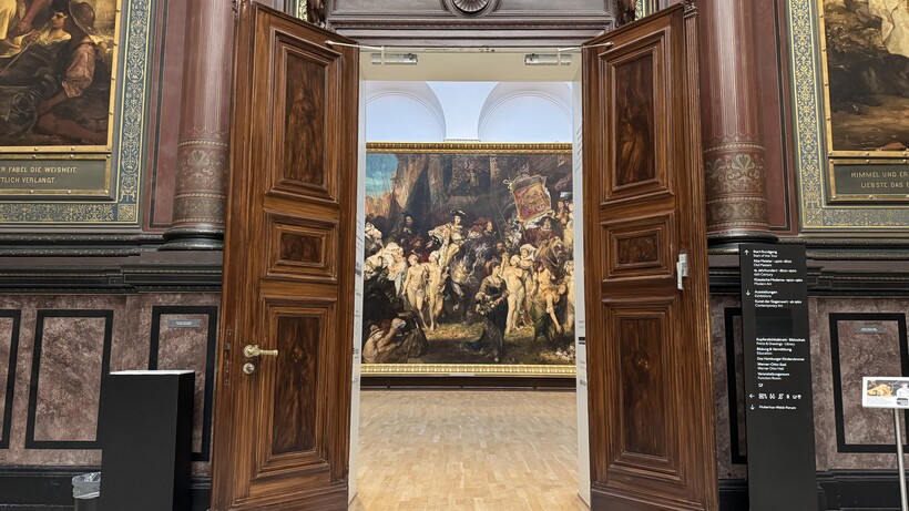 Stille Stunde in der Hamburger Kunsthalle, Eingang Makart Saal