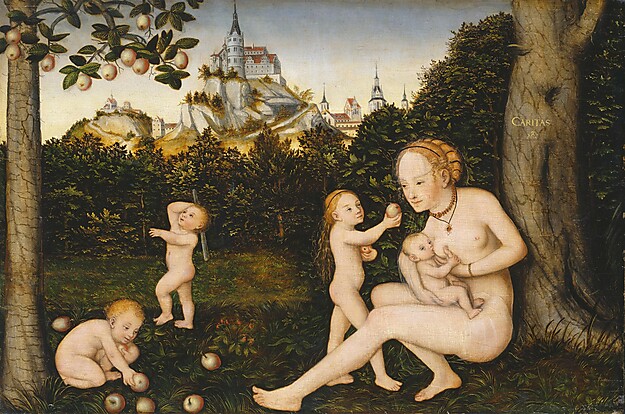 Lucas Cranach d. J. (1515-1586), Caritas, um 1537, Öl auf Eichholz, Presse copyright: © Hamburger Kunsthalle / bpk Foto: Elke Walford