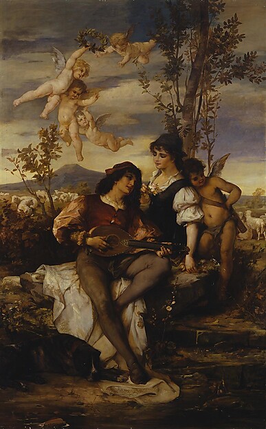 Arthur Fitger (1840–1909), Jugend ("Liebe"), 1881/84, Öl auf Leinwand, 350 cm x 222 cm, Hamburger Kunsthalle / bpk, Foto: Elke Walford